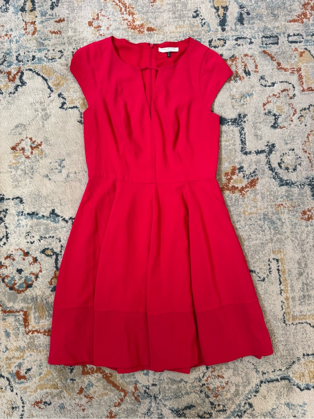 Halston Heritage Pink Fit-and-Flare Dress